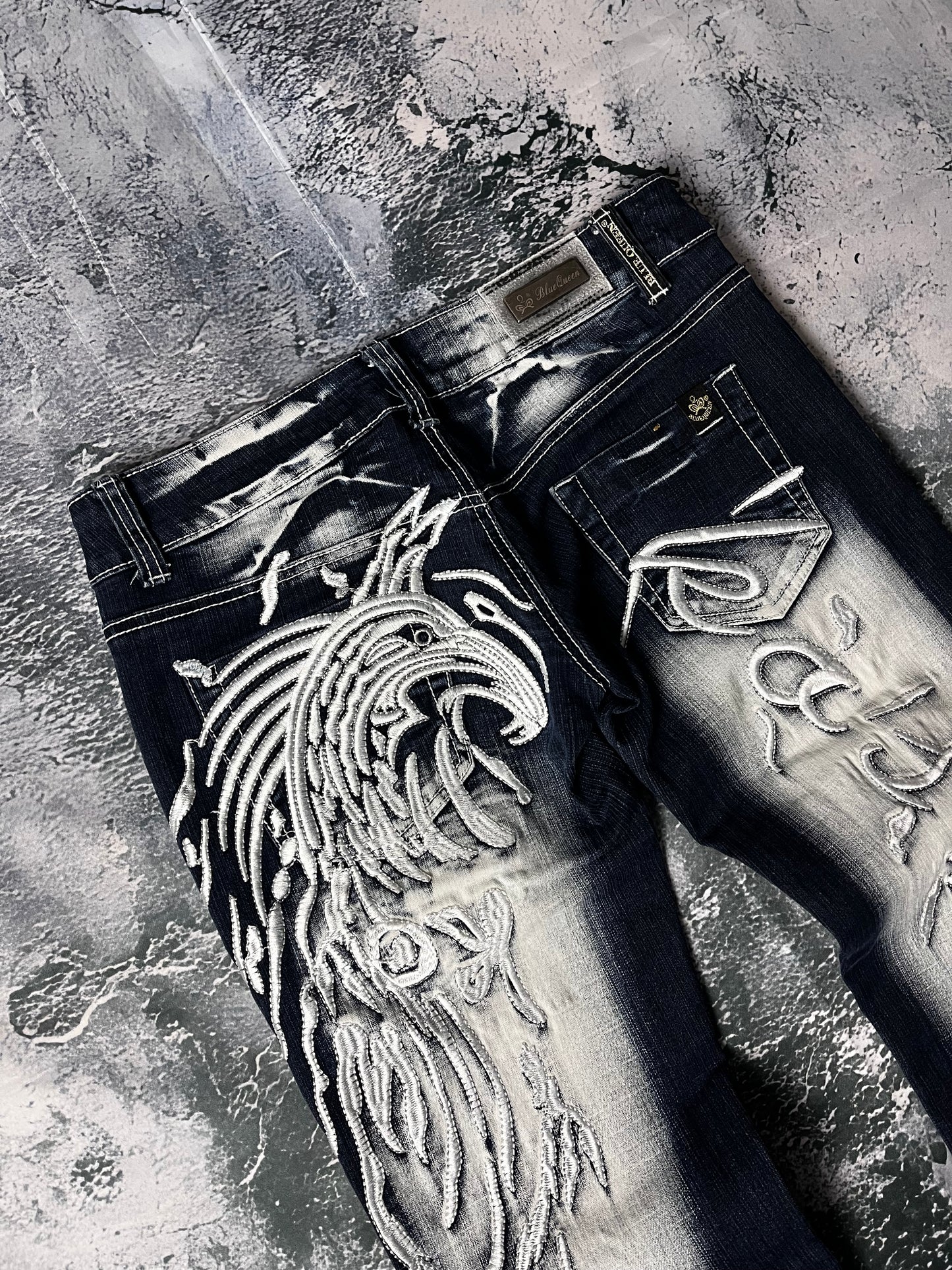 Blue Queen low waist skinny bootcut Jeans (M)