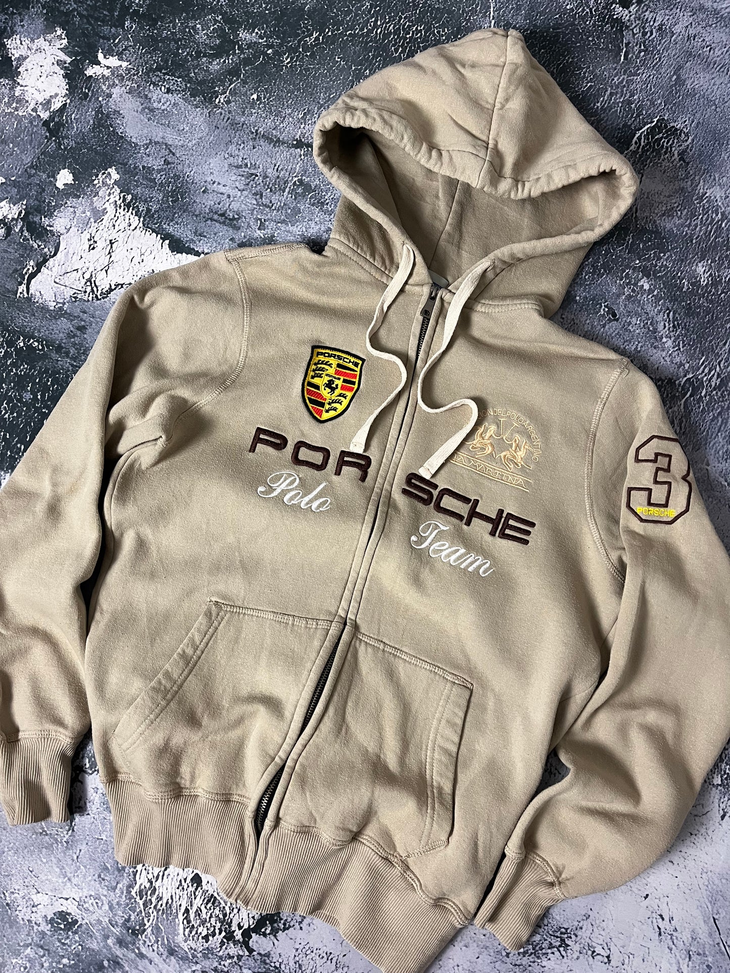 La Martina Porsche Ziphoodie beige (M)