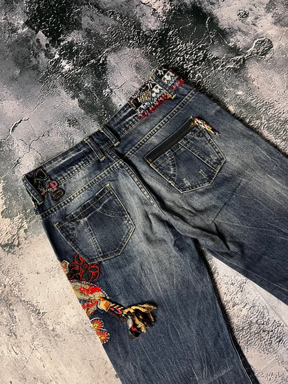 Desigual mid waist skinny bootcut Jeans (M)
