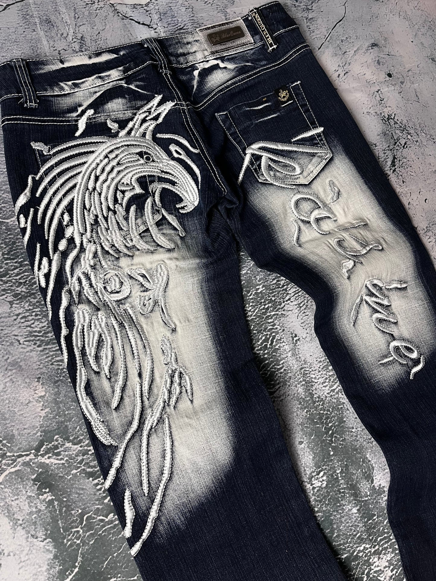 Blue Queen low waist skinny bootcut Jeans (M)