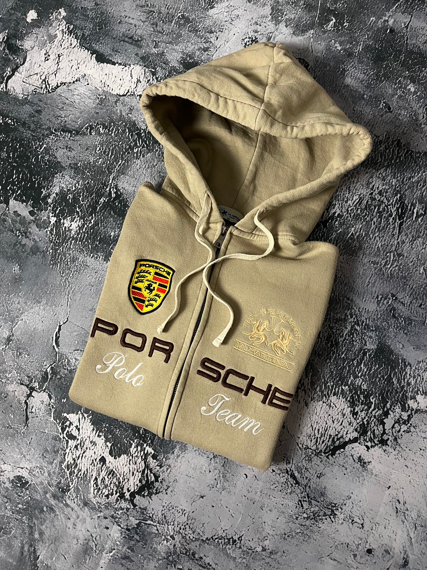 La Martina Porsche Ziphoodie beige (M)