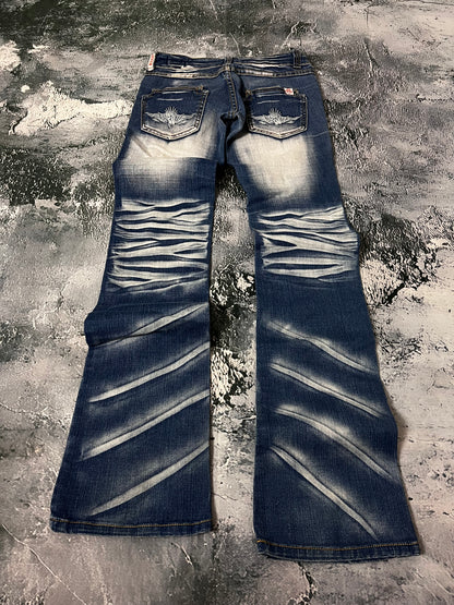 Blue Queen low waist skinny bootcut Jeans (XXS)