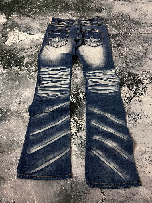 Blue Queen low waist skinny bootcut Jeans (XXS)